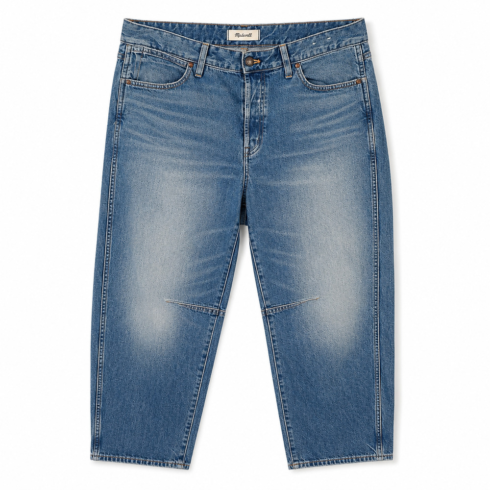 Madewell Jeans Womens 30 Blue Curvy Darted Barrel Leg Horseshoe Button Fly NWT